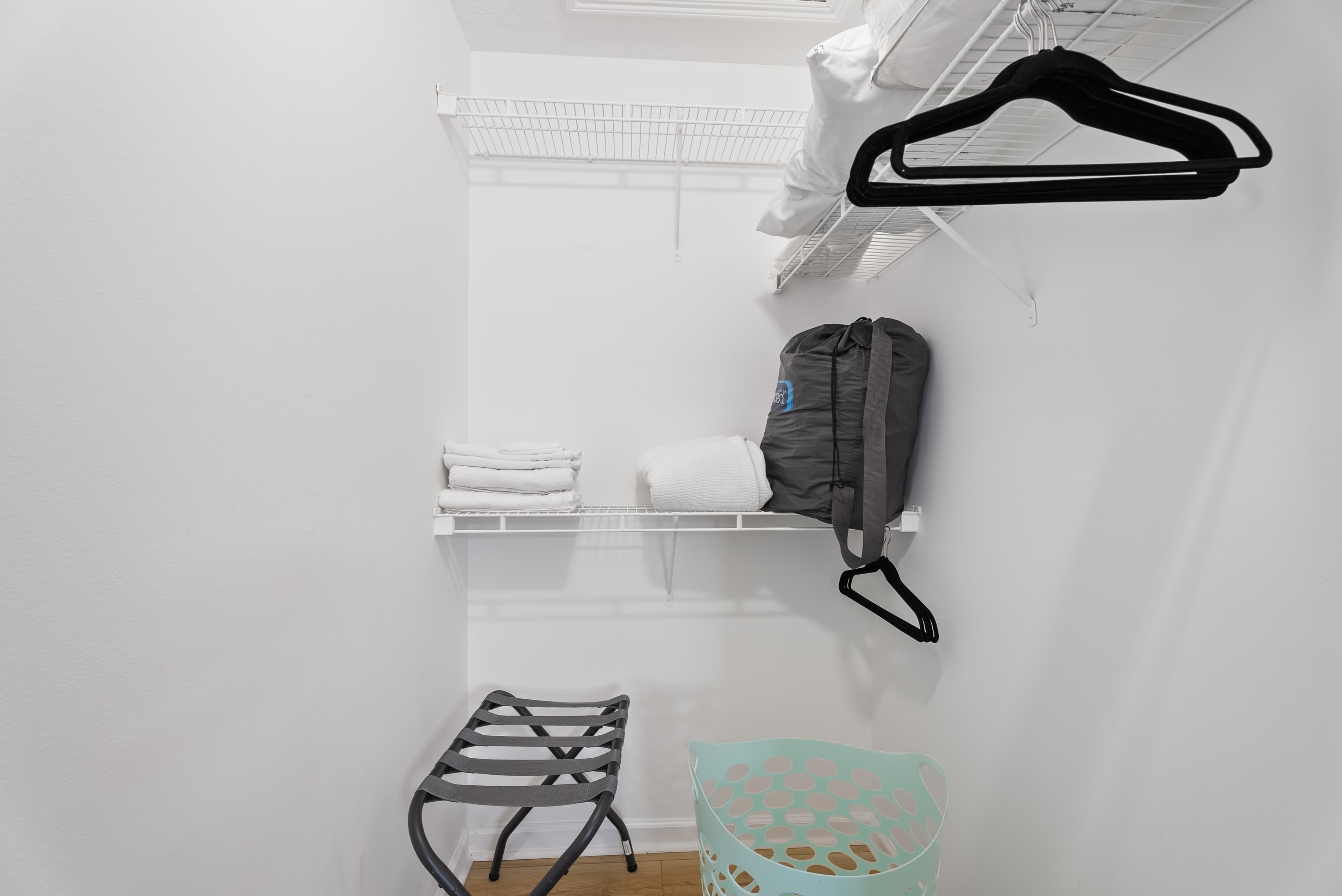 Walk-in closet with organized storage