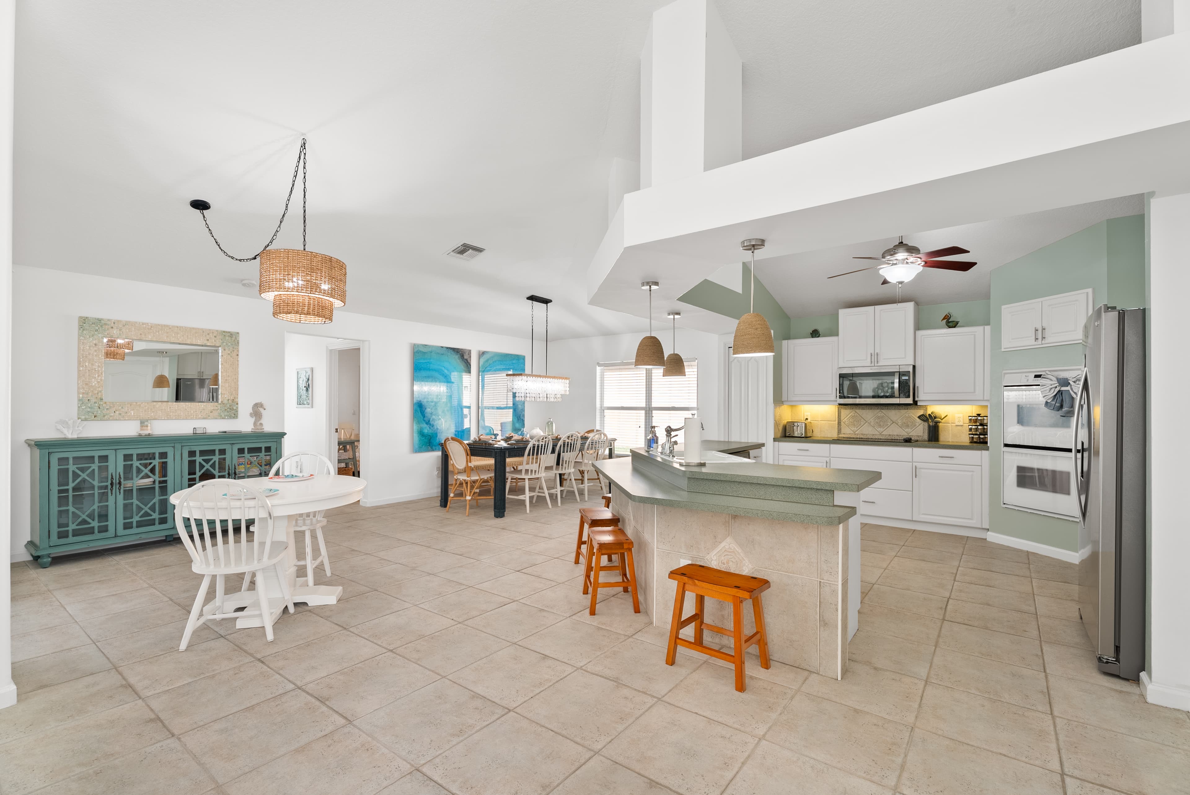 Open floor plan kitchen and dining room