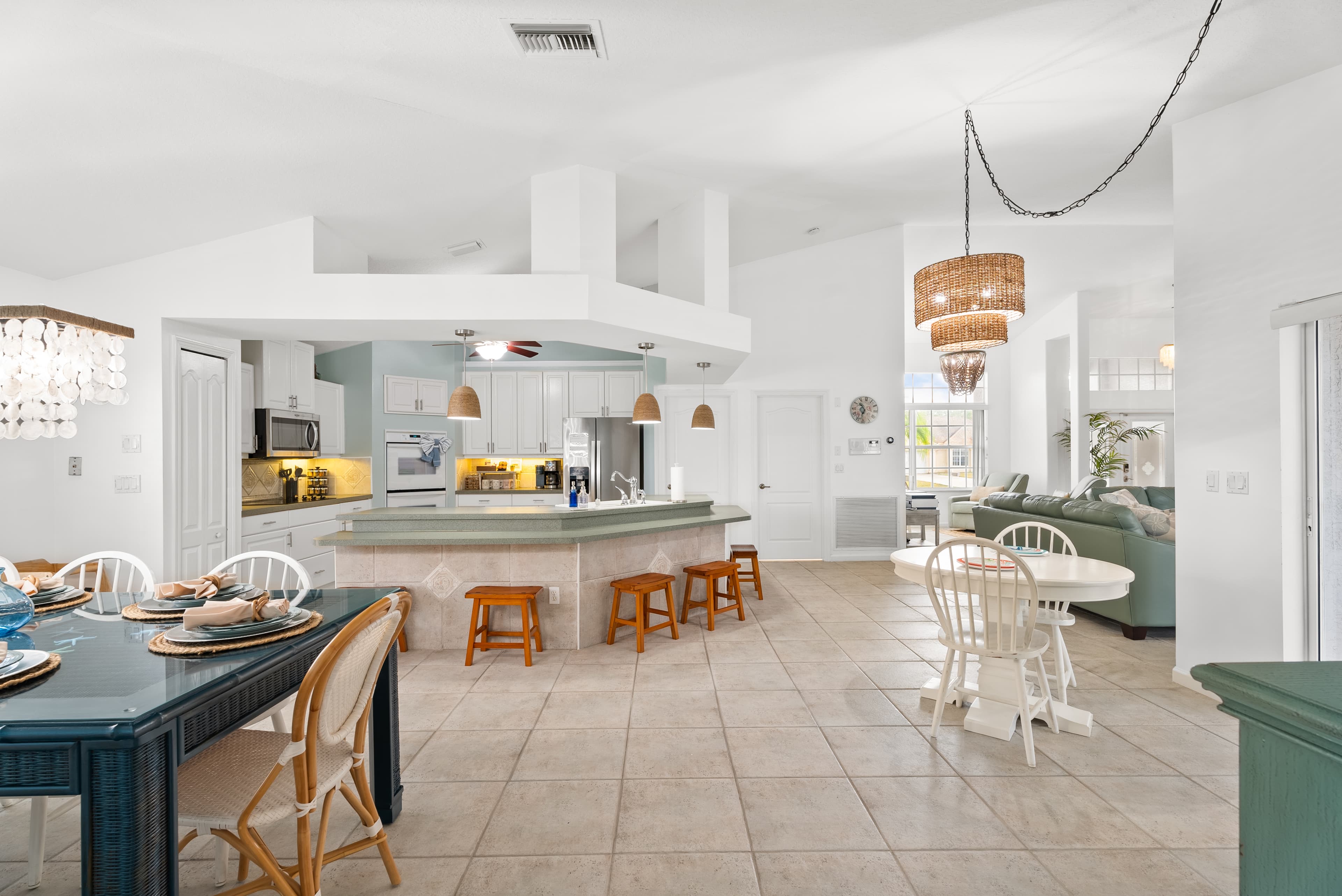 Modern fully-equipped kitchen with granite countertops