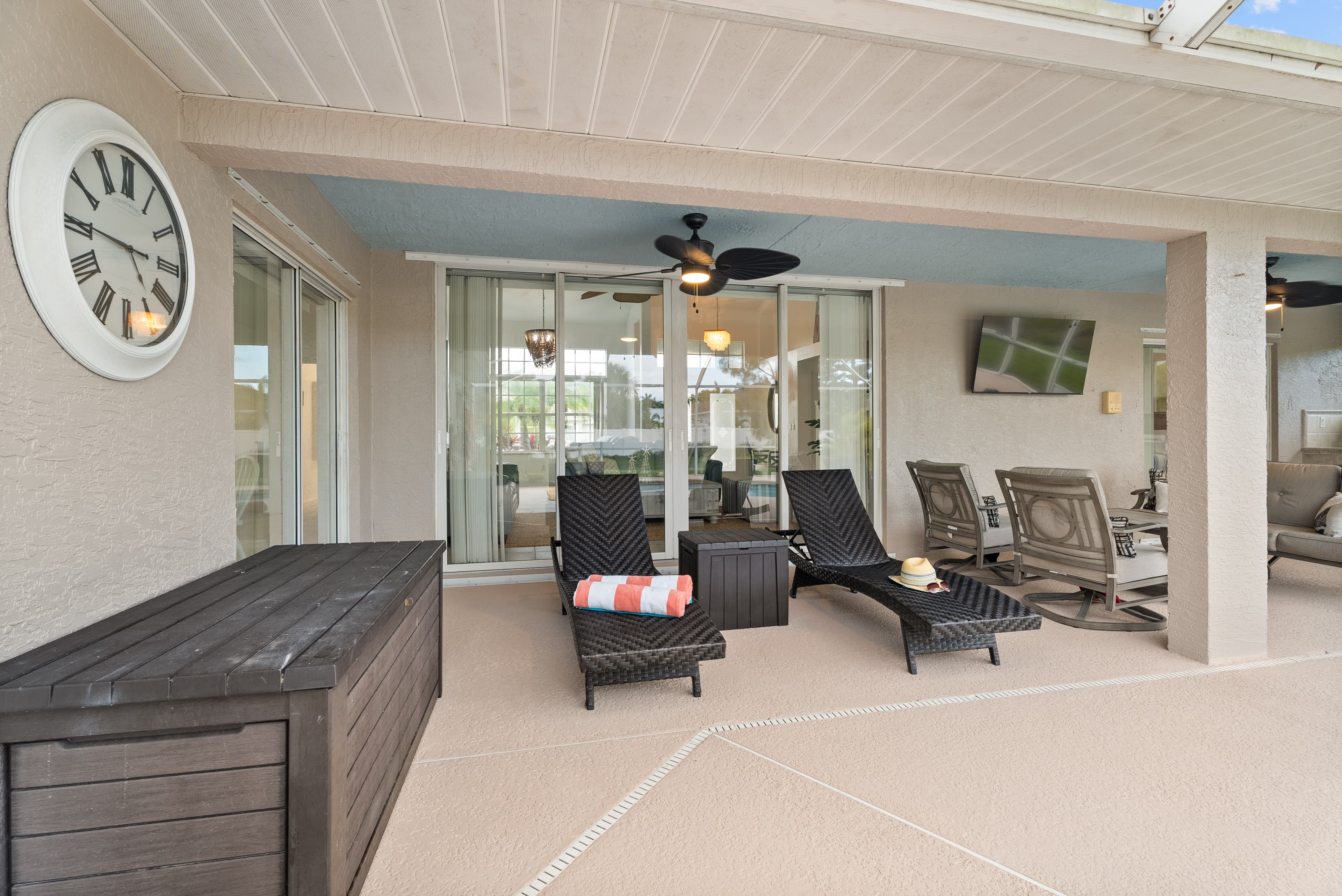 Outdoor patio and entertainment area